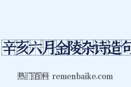 辛亥六月金陵杂诗造句是什么意思的图片